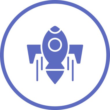 roket simgesi, vektör illüstrasyonu basit tasarım