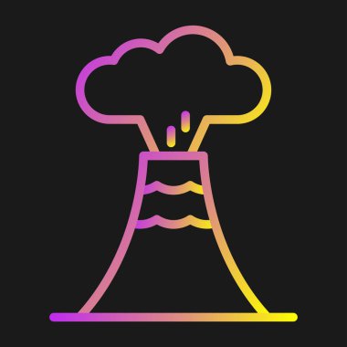 Volkan Web simgesi, vektör illüstrasyonu