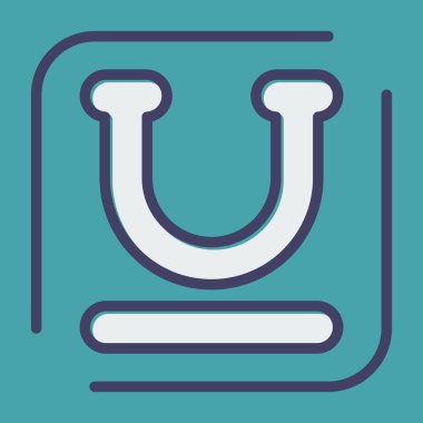 Altı çizili simge düz ve basit set tasarımı