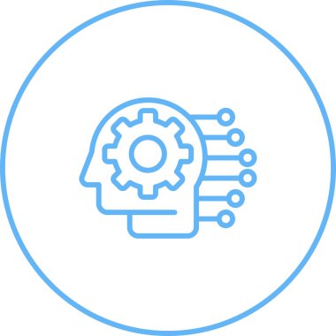 Machine learning line icon, vector illustration  clipart