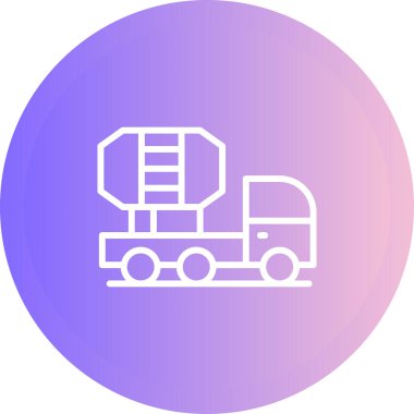 Karıştırıcı kamyon simgesi, vektör illüstrasyonu