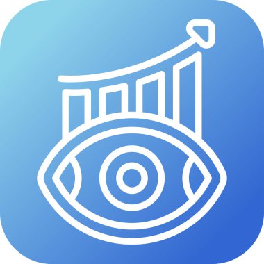 Tahminsel Analitik Göz Görme Simgesi Vektör İllüstrasyonu 