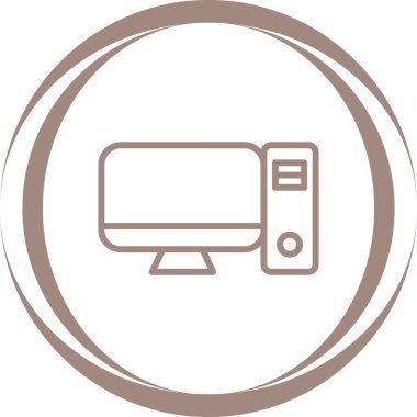 Masaüstü bilgisayar simgesi vektör çizimi 