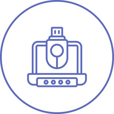 USB modern simgesinin vektör illüstrasyonu 