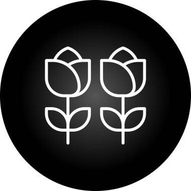 Gül web simgesi, basit vektör illüstrasyonu