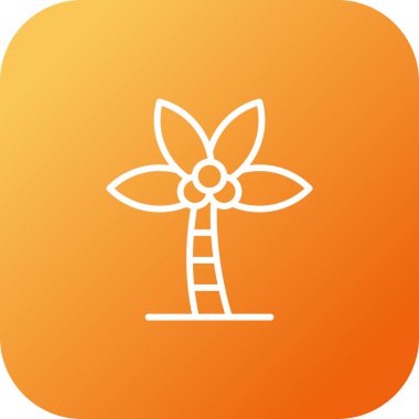 Palmiye ağacı, basit ikon vektör çizimi