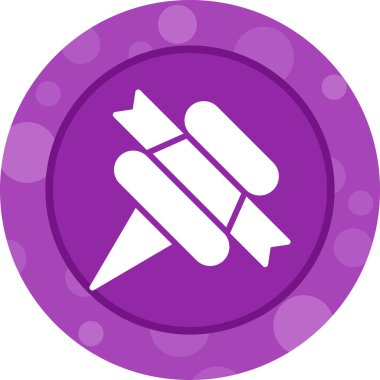 Kurdeleli Pushpin. Web basit illüstrasyonu