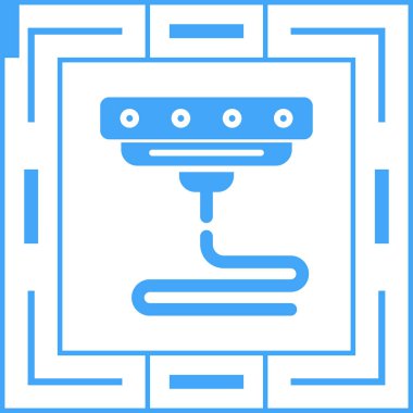 3B Yazıcı simgesi, vektör illüstrasyonu basit tasarım