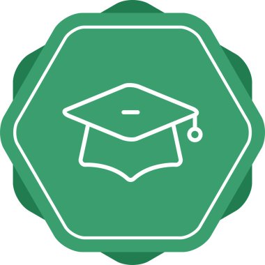 mezuniyet başlığı simgesi web basit illüstrasyon