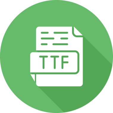 TTF file format icon, vector illustration clipart