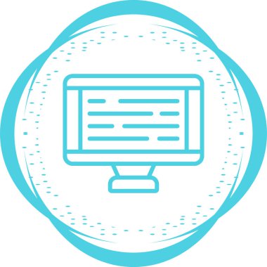 Masaüstü bilgisayar simgesi vektör çizimi 