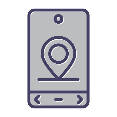 Pin Konum web simgesi, basit vektör illüstrasyonu