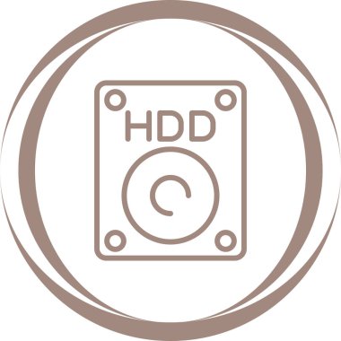 hdd web simgesi, vektör illüstrasyonu      