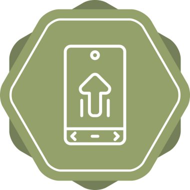 Oklu bir cep telefonu. Web simgesi vektör tasarımı