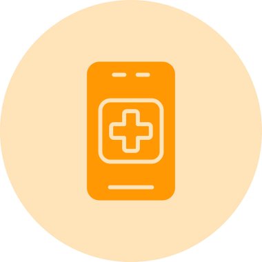 Tıbbi Uygulama Web simgesi, vektör illüstrasyonu