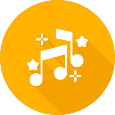 müzik notaları simgesi, web basit illüstrasyonu