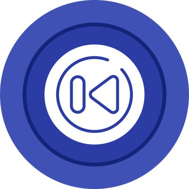 vector illustration,  Rewind Circle Icon 