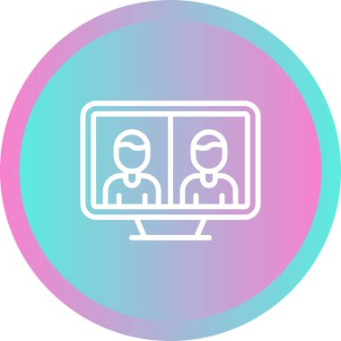 Telepresence simgesinin vektör illüstrasyonu 