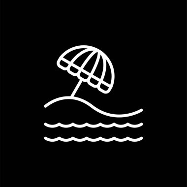 Plaj simgesinin vektör illüstrasyonu
