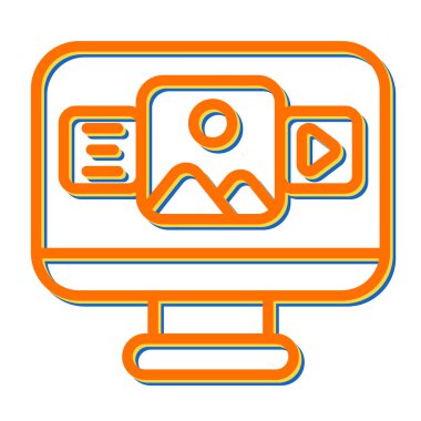 bilgisayar ekranı simgesi, vektör illüstrasyonu basit tasarım