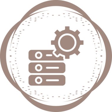 Veritabanı yönetimi. Web simgesi basit illüstrasyon