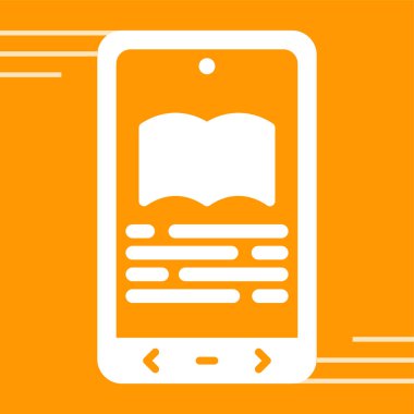 E-kitap okuyucu simgesi. Web simgesi basit illüstrasyon