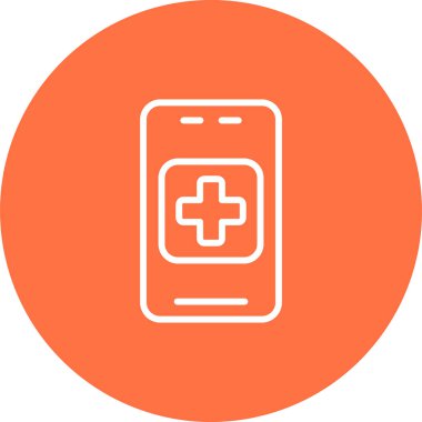 Tıbbi Uygulama Web simgesi, vektör illüstrasyonu