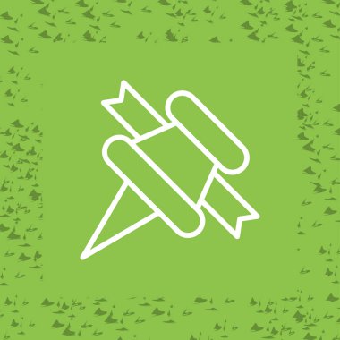 Kurdeleli Pushpin. Web basit illüstrasyonu