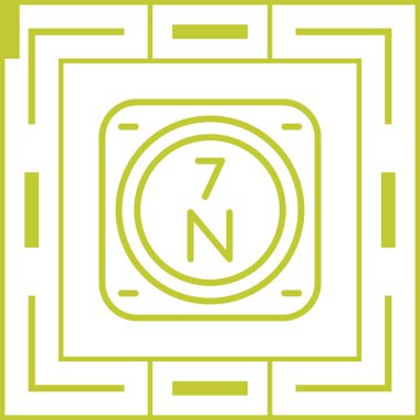 Nitrojen, N, kimyasal periyodik element simgesi. Periyodik tablonun kimyasal elementi