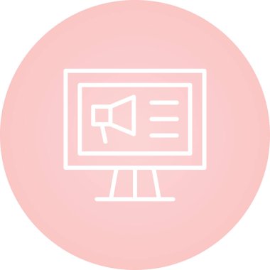 Pazarlama hoparlörü web simgesi, vektör illüstrasyonu