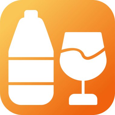 Şarap kadehi ve şişe. Basit web tasarımı illüstrasyonu