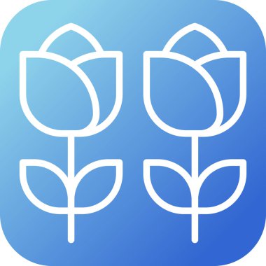 Gül web simgesi, basit vektör illüstrasyonu