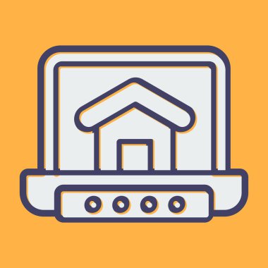 dizüstü bilgisayar simgesi, vektör illüstrasyonu basit tasarım