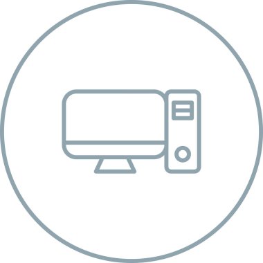 Masaüstü bilgisayar simgesi vektör çizimi 