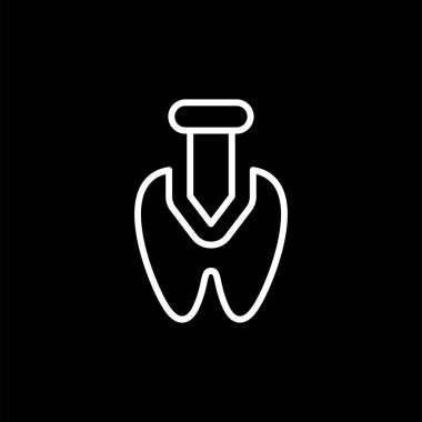 Diş matkabı olan dişler basit simge, web illüstrasyonu