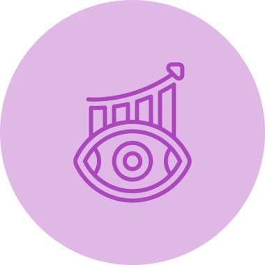 Tahminsel Analitik Göz Görme Simgesi Vektör İllüstrasyonu 