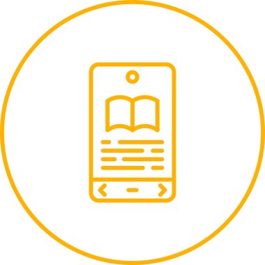 E-kitap okuyucu simgesi. Web simgesi basit illüstrasyon