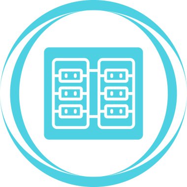 sunucu odası simgesi, vektör illüstrasyonu