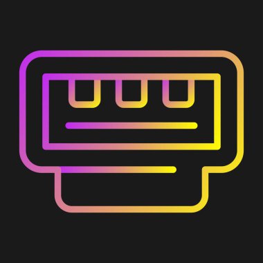 Beyaz arkaplanda izole edilmiş ince doğrusal rj45 dış hat simgesi