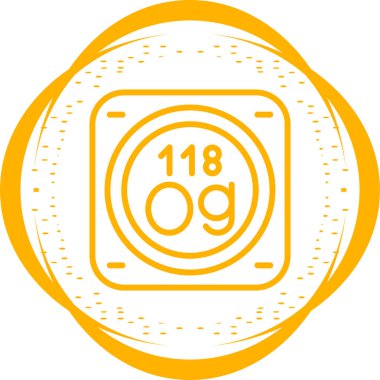 Periyodik tablonun kimyasal elementinin web illüstrasyonu