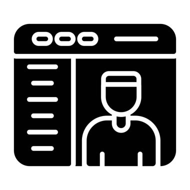 Kimlik kartı simgesi, vektör illüstrasyonu 