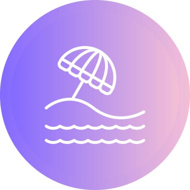 Plaj simgesinin vektör illüstrasyonu