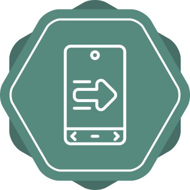 Sağ oklu cep telefonu. Web simgesi vektör tasarımı