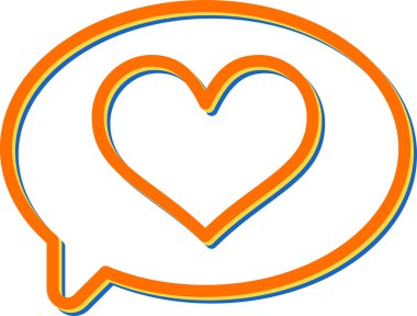 aşk iletisi çizgisi vektör illüstrasyonu