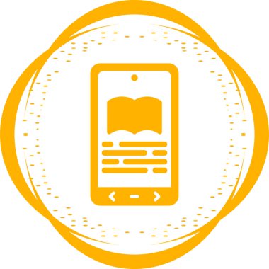 E-kitap okuyucu simgesi. Web simgesi basit illüstrasyon