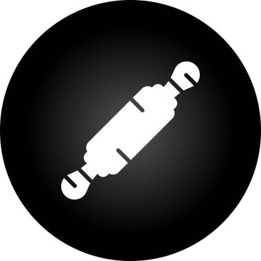Rolling Pin Simgesi, Resim Çizgisi Sanat Tasarımı, Beyaz Arkaplanda Vektör 