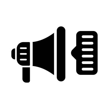 Pazarlama hoparlörü web simgesi, vektör illüstrasyonu