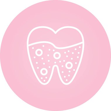 Dental calculus line icon. Tartar, gingivitis. Vector illustration clipart