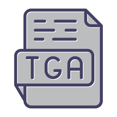 Modern flat design of TGA file icon for web clipart