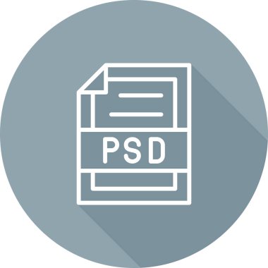 Psd Dosya simgesi, basit vektör illüstrasyonu